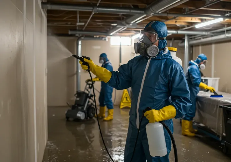 Basement Sanitization and Antimicrobial Treatment process in Sturbridge, MA