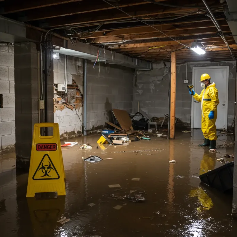 Flooded Basement Electrical Hazard in Sturbridge, MA Property